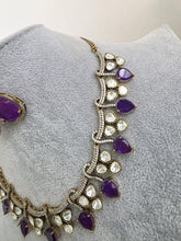 Purple Doublet Moissanite Kundan Necklace/Kundan Choker/Bollywood Jewelry/Indian wedding/Bridal jewelry/Indian Wedding/Pakistani/Punjabi