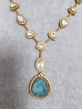 Aqua Blue Doublet Moissanite Kundan Necklace/Kundan Choker/Bollywood Jewelry/Indian wedding/Bridal jewelry/Indian Wedding/Pakistani/Punjabi