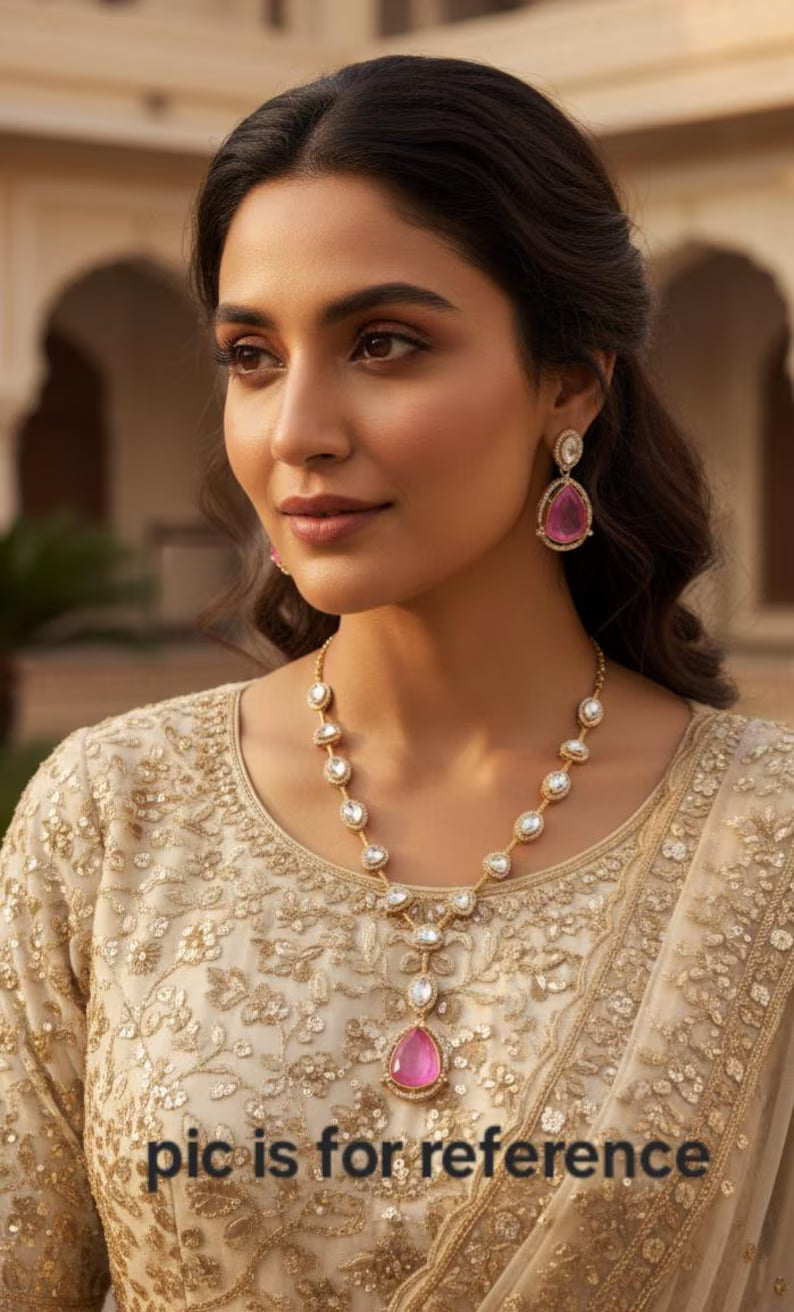 White Doublet Moissanite Kundan Necklace/Kundan Choker/Bollywood Jewelry/Indian wedding/Bridal jewelry/Indian Wedding/Pakistani/Punjabi