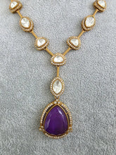 Purple Doublet Moissanite Kundan Necklace/Kundan Choker/Bollywood Jewelry/Indian wedding/Bridal jewelry/Indian Wedding/Pakistani/Punjabi