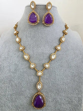 Purple Doublet Moissanite Kundan Necklace/Kundan Choker/Bollywood Jewelry/Indian wedding/Bridal jewelry/Indian Wedding/Pakistani/Punjabi