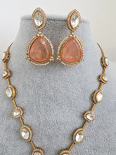 Peach Doublet Moissanite Kundan Necklace/Kundan Choker/Bollywood Jewelry/Indian wedding/Bridal jewelry/Indian Wedding/Pakistani/Punjabi