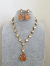 Peach Doublet Moissanite Kundan Necklace/Kundan Choker/Bollywood Jewelry/Indian wedding/Bridal jewelry/Indian Wedding/Pakistani/Punjabi
