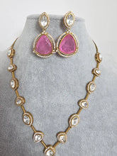 Pink Doublet Moissanite Kundan Necklace/Kundan Choker/Bollywood Jewelry/Indian wedding/Bridal jewelry/Indian Wedding/Pakistani/Punjabi