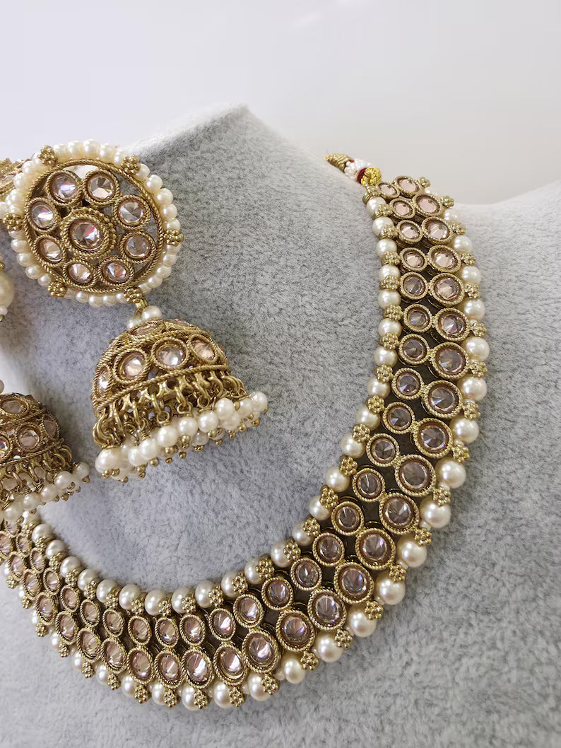 Antique Polki Kundan Necklace, Kundan Choker, Indian jewelry, Pakistani necklace, punjabi necklace, bridal, indian wedding