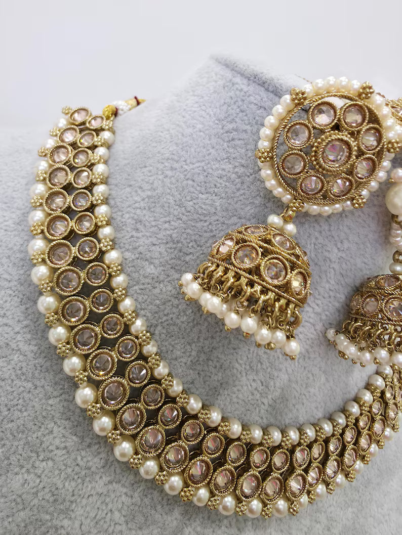 Antique Polki Kundan Necklace, Kundan Choker, Indian jewelry, Pakistani necklace, punjabi necklace, bridal, indian wedding