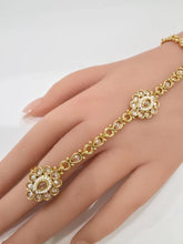 Gold Pearl Polki Hath Paan/Gold Bracelet/Haath phool/Hathh Panja/finger Hand bracelet/Bridal Jewelry/hand harness/Hand cuff Jewelry,