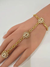 Gold Pearl Polki Hath Paan/Gold Bracelet/Haath phool/Hathh Panja/finger Hand bracelet/Bridal Jewelry/hand harness/Hand cuff Jewelry,