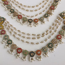 Multi Dull Gold kundan pearl Ear Chain/Sahare/Pearl kaan chain/Earring support chain/Indian Jewelry/Pakistani Jewelry/Kaan sahara Chain
