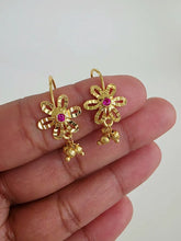 Dainty Gold Wire Earrings /Maharashtrian Bugdi gold plated Earrings /Indian Earrings /South Indian,Antique Bugadi wire earrings 24mm Length
