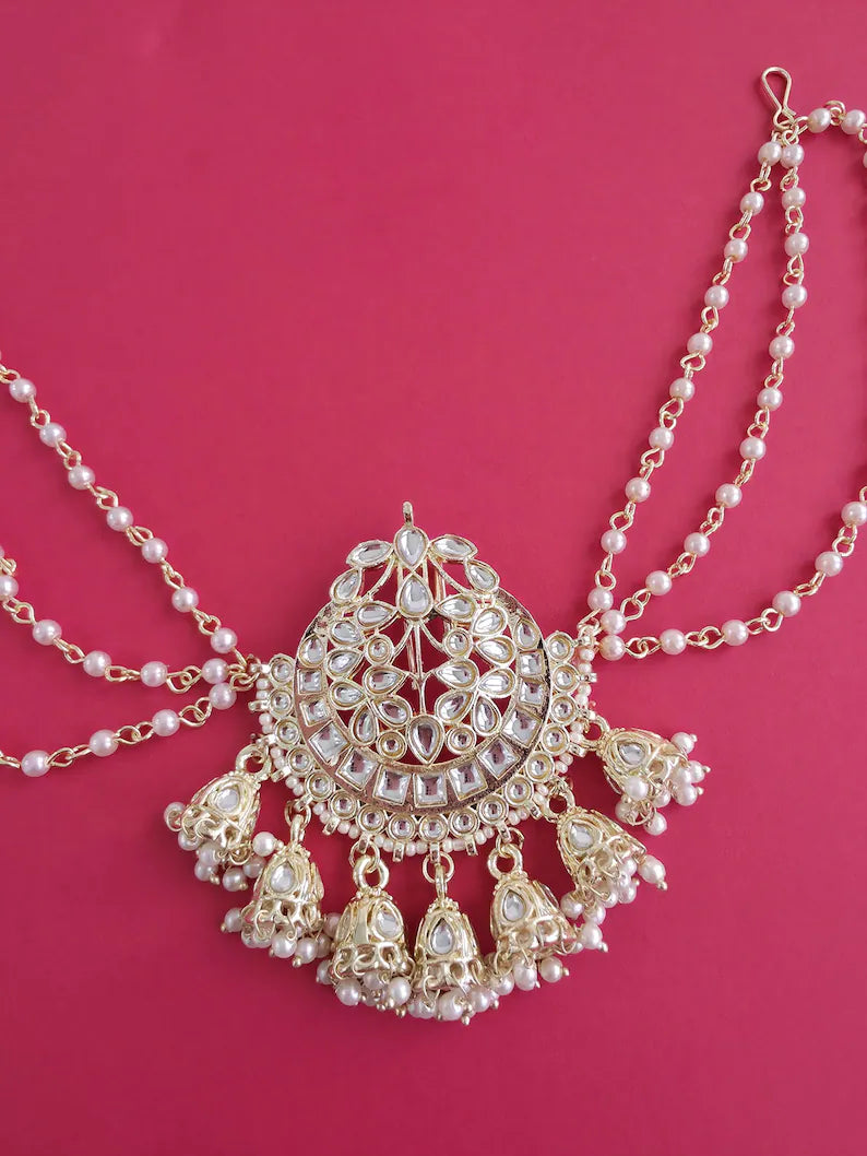Ambada Kundan Hair Juda Choti Clip/Braid Clip/Indian Bridal Choti Pin /Kundan Hair accessories/Indian Wedding/Bridal Kundan Hair accessories