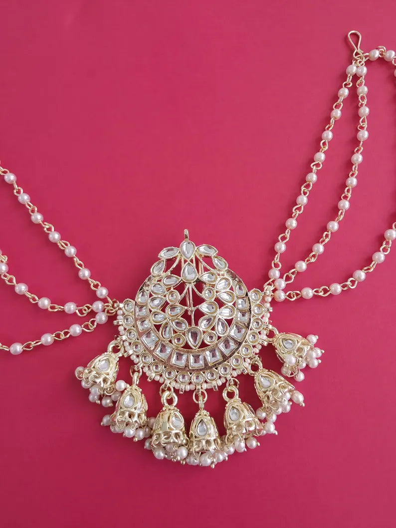 Ambada Kundan Hair Juda Choti Clip/Braid Clip/Indian Bridal Choti Pin /Kundan Hair accessories/Indian Wedding/Bridal Kundan Hair accessories