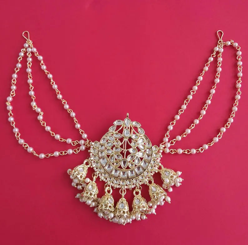 Ambada Kundan Hair Juda Choti Clip/Braid Clip/Indian Bridal Choti Pin /Kundan Hair accessories/Indian Wedding/Bridal Kundan Hair accessories