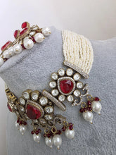 Red Doublet Moissanite Pearl Kundan Necklace/Kundan Choker/Bollywood Jewelry/Indian wedding/Bridal jewelry/Indian Wedding/Pakistani/Punjabi