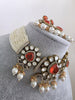 Orange Doublet Moissanite Pearl Kundan Necklace/Kundan Choker/Bollywood JewelryIndian wedding/Bridal jewelryIndian Wedding/Pakistani/Punjabi