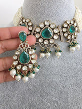 GreenDoublet Moissanite Pearl Kundan Necklace/Kundan Choker/Bollywood Jewelry/Indian wedding/Bridal jewelry/Indian Wedding/Pakistani/Punjabi