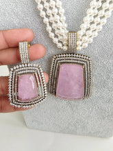 Pink Doublet Pearl CZ Diamond long necklace/Indian jewelry/Doublet rani haar/Mala necklace set/Indian Wedding/Indian Pakistani Jewelry