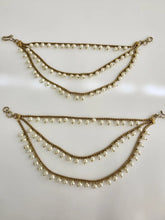 Antique dull Gold pearl Ear Chain/Sahare/Pearl kaan chain/Earring support chain/Indian Jewelry/Pakistani Jewelry/Bahubali Kaan sahara