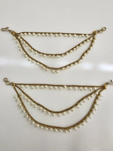 Antique dull Gold pearl Ear Chain/Sahare/Pearl kaan chain/Earring support chain/Indian Jewelry/Pakistani Jewelry/Bahubali Kaan sahara