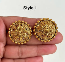 Gold Stud Earrings/Antique tops/Indian Studs/Indian Earrings/Temple Jewelry/South indian earrings/Bridal Jewelry/Indian wedding