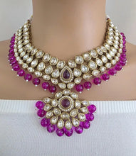 Purple Kundan Necklace Set/ Kundan Choker/ Bollywood Jewelry/ Indian jewelry/ Pakistani necklace/ punjabi/bridal necklace/indian wedding