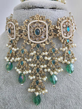 Green Polki Pearl Kundan Choker set/Statement Necklace Set/Indian Jewelry/Pakistani Jewelry set/Wedding necklace/Bridal necklace/Indian