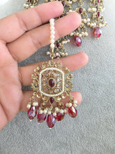 Maroon Red Polki Pearl Kundan Choker set/Statement Necklace Set/Indian Jewelry/Pakistani Jewelry set/Wedding necklace/Bridal necklace/Indian