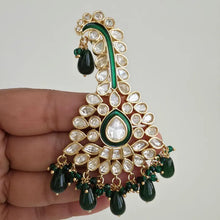 Green Gold Tyaani fine kundan Kundan kalangi Kalgi,safa jewelry, groom turban kalgi, Dulha kalangi, Bride groom jewelry,Groom Turban Jewelry
