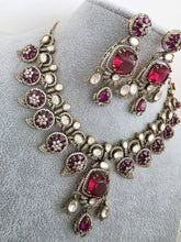 Ruby Moissanite Polki Kundan Necklace/Designer Kundan Choker/Bollywood Jewelry/Indian wedding/Bridal jewelry/Pakistani/Punjabi,Premium set