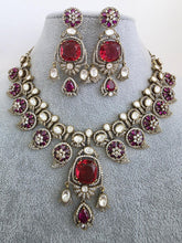 Ruby Moissanite Polki Kundan Necklace/Designer Kundan Choker/Bollywood Jewelry/Indian wedding/Bridal jewelry/Pakistani/Punjabi,Premium set