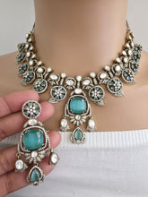Mint Moissanite Polki Kundan Necklace/Designer Kundan Choker/Bollywood Jewelry/Indian wedding/Bridal jewelry/Pakistani/Punjabi,Premium set