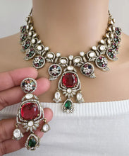 Multi Moissanite Polki Kundan Necklace/Designer Kundan Choker/Bollywood Jewelry/Indian wedding/Bridal jewelry/Pakistani/Punjabi,Premium set