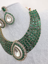 Green Moissanite Polki Kundan Necklace/Designer Kundan Choker/Bollywood Jewelry/Indian wedding/Bridal jewelry/Pakistani/Punjabi,Premium set