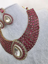 Ruby Moissanite Polki Kundan Necklace/Designer Kundan Choker/Bollywood Jewelry/Indian wedding/Bridal jewelry/Pakistani/Punjabi,Premium set