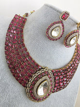 Ruby Moissanite Polki Kundan Necklace/Designer Kundan Choker/Bollywood Jewelry/Indian wedding/Bridal jewelry/Pakistani/Punjabi,Premium set