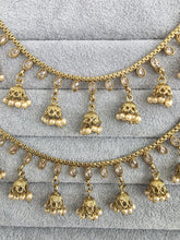 Antique Dull Gold Polki Ear Chain pair/Sahare/Pearl kaan chain/Earring support chain/Indian/Pakistani/Bahubali Earrings/Kaan Sahara 2pcs