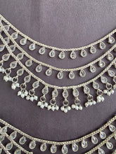 Silver Polki Ear Chain pair/Sahare/Pearl kaan chain/Earring support chain/Indian/Pakistani/Bahubali Earrings/Kaan Sahara 2pcs