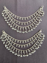Silver Polki Ear Chain pair/Sahare/Pearl kaan chain/Earring support chain/Indian/Pakistani/Bahubali Earrings/Kaan Sahara 2pcs