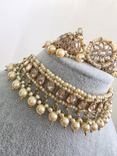 Champagne White Antique Polki Kundan Choker Necklace, Polk Necklace, Indian jewelry, Pakistani necklace, punjabi necklace, bridal wedding