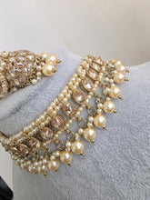 Champagne White Antique Polki Kundan Choker Necklace, Polk Necklace, Indian jewelry, Pakistani necklace, punjabi necklace, bridal wedding