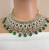 Green Antique Polki Kundan necklace set/Reverse Ad Necklace/Statement necklace/Indian/Punjabi Necklace/Pakistani Jewelry/Bridal necklace