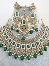 Green Antique Polki Kundan necklace set/Reverse Ad Necklace/Statement necklace/Indian/Punjabi Necklace/Pakistani Jewelry/Bridal necklace