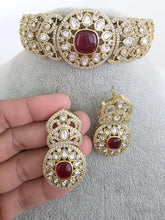 Ruby Red Victorian Moissanite kundan Necklace, Indian Bridal Jewelry, Bollywood Sabyasachi Designer necklace, Indian Pakistani Wedding