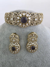 Purple Victorian Moissanite kundan Necklace, Indian Bridal Jewelry, Bollywood Sabyasachi Designer necklace, Indian Pakistani Wedding