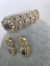 Purple Victorian Moissanite kundan Necklace, Indian Bridal Jewelry, Bollywood Sabyasachi Designer necklace, Indian Pakistani Wedding