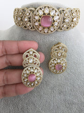 Pink Victorian Moissanite kundan Necklace, Indian Bridal Jewelry, Bollywood Sabyasachi Designer necklace, Indian Pakistani Wedding