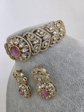 Pink Victorian Moissanite kundan Necklace, Indian Bridal Jewelry, Bollywood Sabyasachi Designer necklace, Indian Pakistani Wedding
