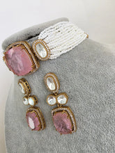 Pink Doublet Moissanite Kundan Choker set/Statement Necklace Set/Indian Jewelry/Pakistani Jewelry set/Wedding necklace/Bridal necklace
