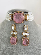 Pink Doublet Moissanite Kundan Choker set/Statement Necklace Set/Indian Jewelry/Pakistani Jewelry set/Wedding necklace/Bridal necklace