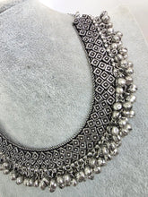Oxidized Gungroo Necklace/Oxidized Indian Jewelry/Boho Jewelry/Bib Choker Necklace/Afghan Choker/Afghani jewelry/gypsy necklace/